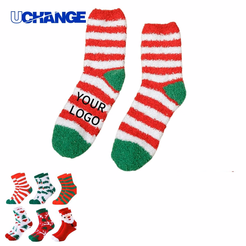 Coral Fleece Floor Socks Socks with Striped Design