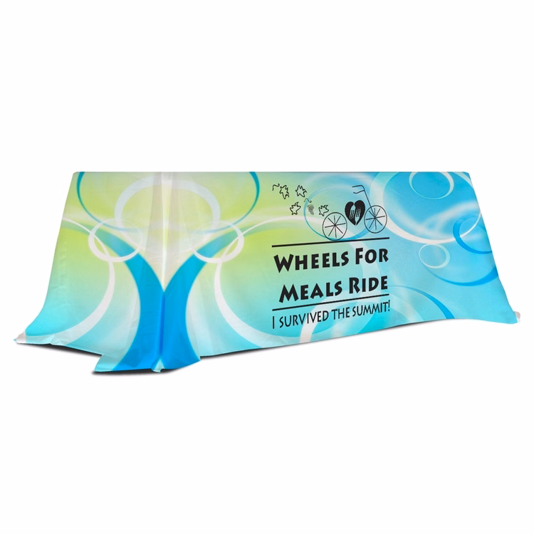 Convertible Table Throw, Full-Color Dye-Sublimation Table Cloth, Sewing Table Cover - 6' to 8'