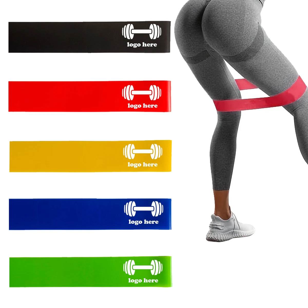 5 Strength Printed Exercise Loop Bands Set 1