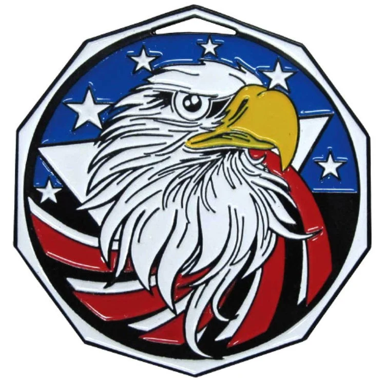 Eagle Decagon Colored Medallion (2") 1