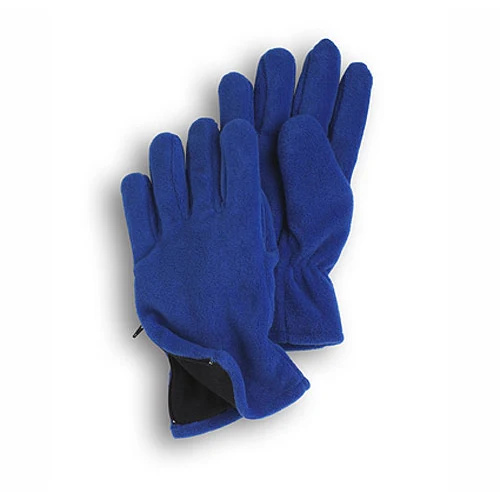 Royal Blue Fleece Zipper Gloves 1