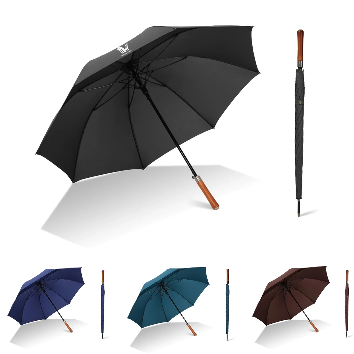 Oversize Golf Umbrella w/ Wood Handle 1