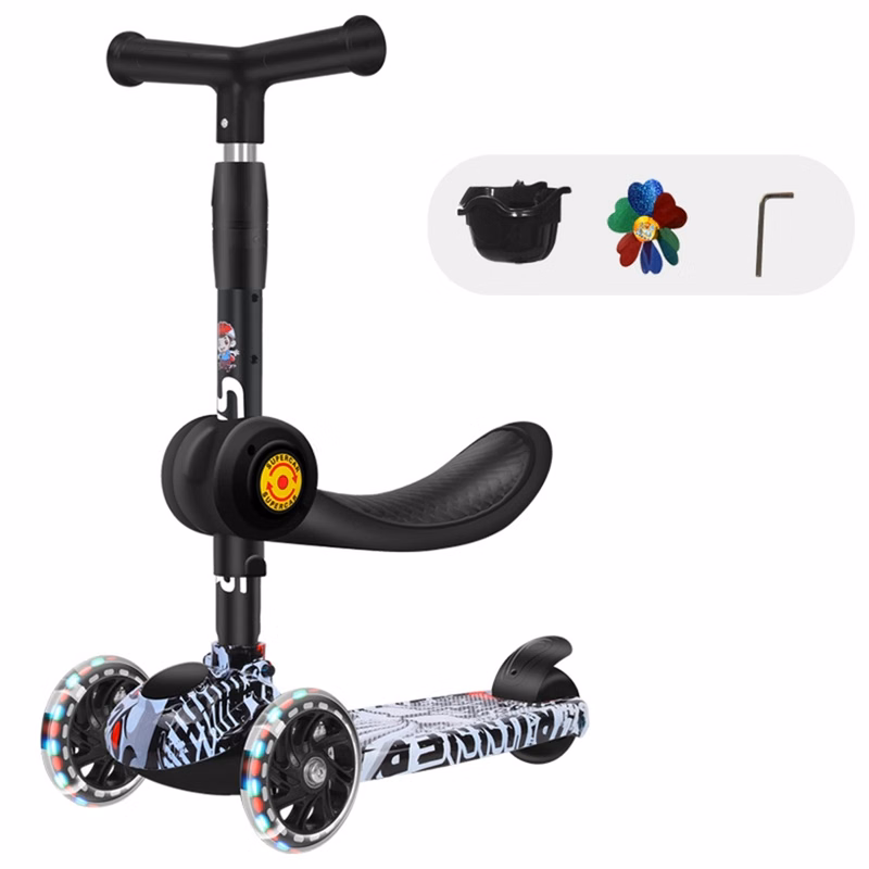 Foldable LED Flash 3 Wheel Racing Scooter