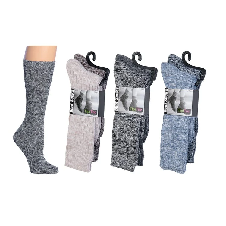 Women's Boot Socks - 2 Pack Marled Design Size 9-11 1