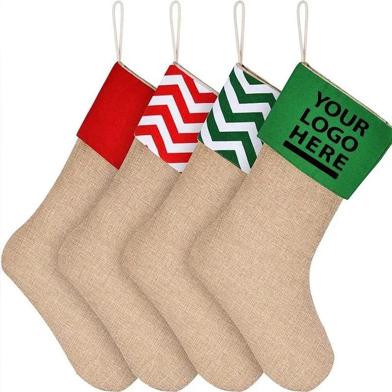 Burlap Christmas Stocking 1