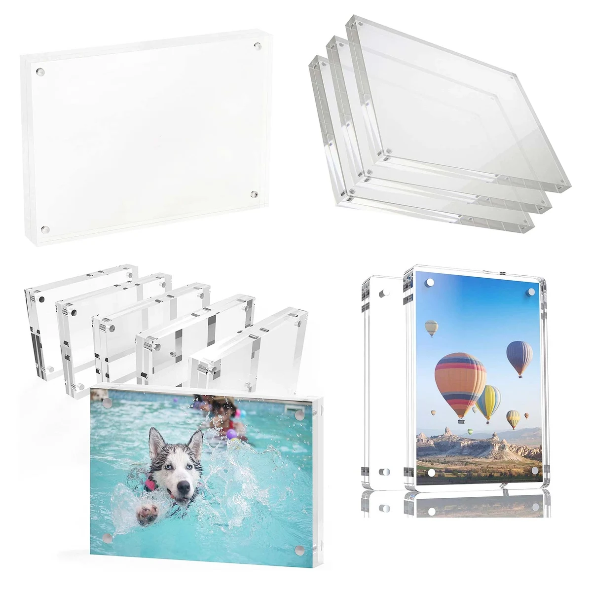 7" Clear Acrylic Photo Frame Double Sided 1