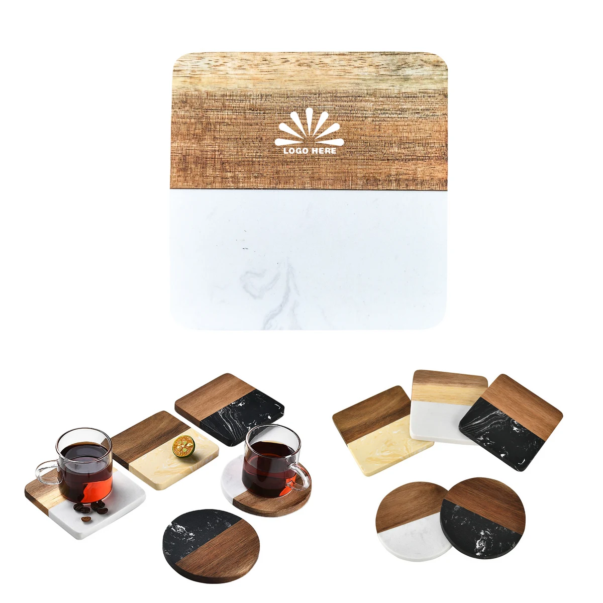 Marble And Wooden Coasters 1