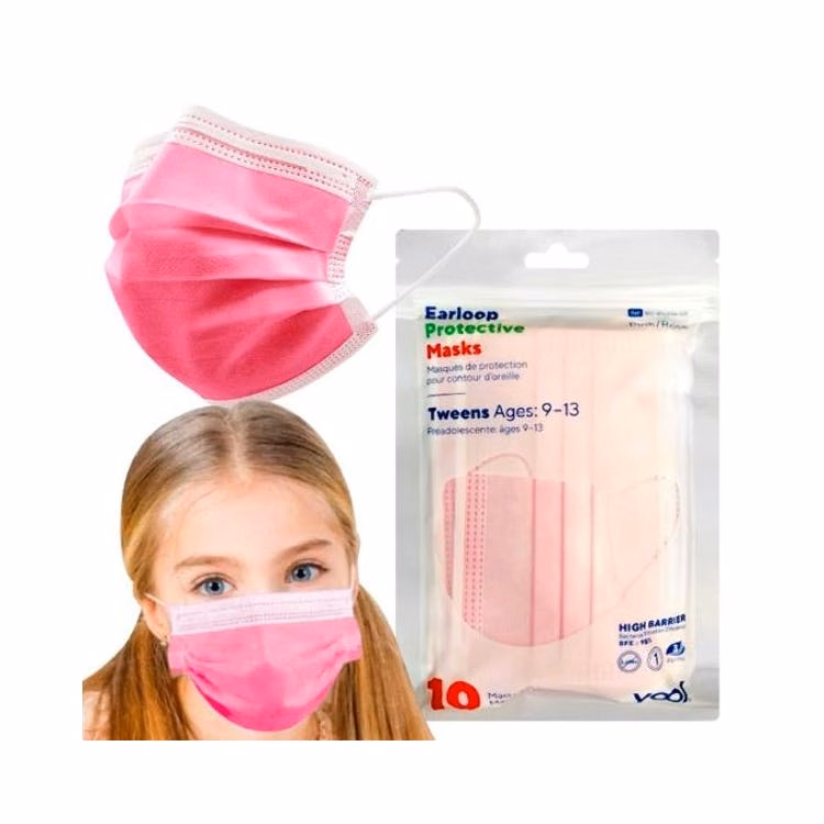 Kids' Disposable Face Masks - Pink 10 Pack 3-Ply