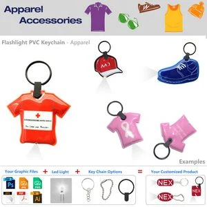 Custom Clothing Themed LED Keychain Flashlight 1