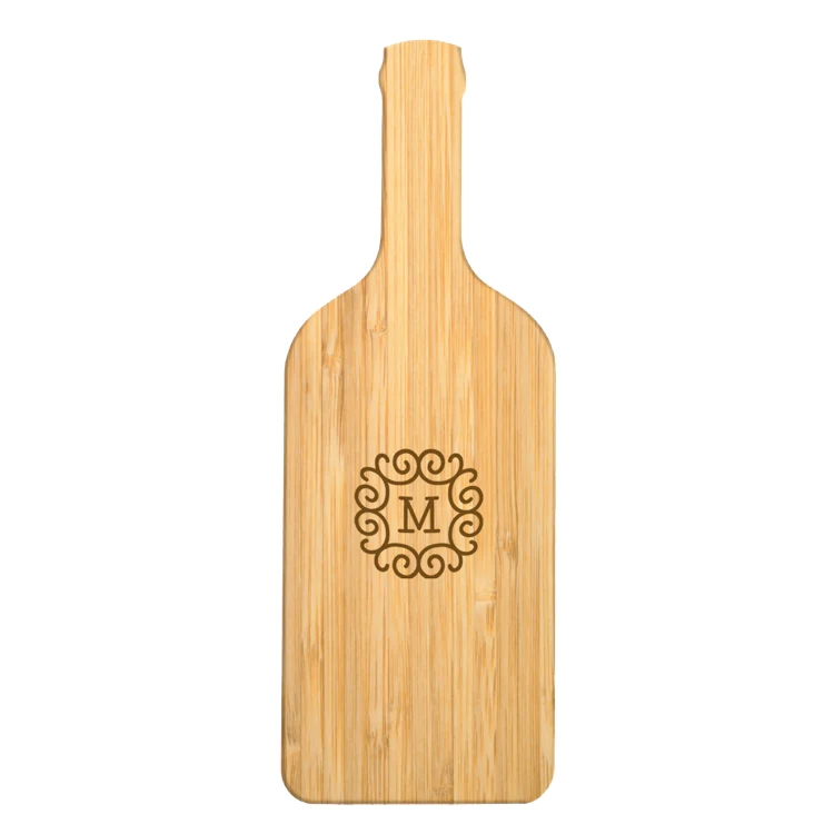 17" Wine Bottle Bamboo Cutting Board 1