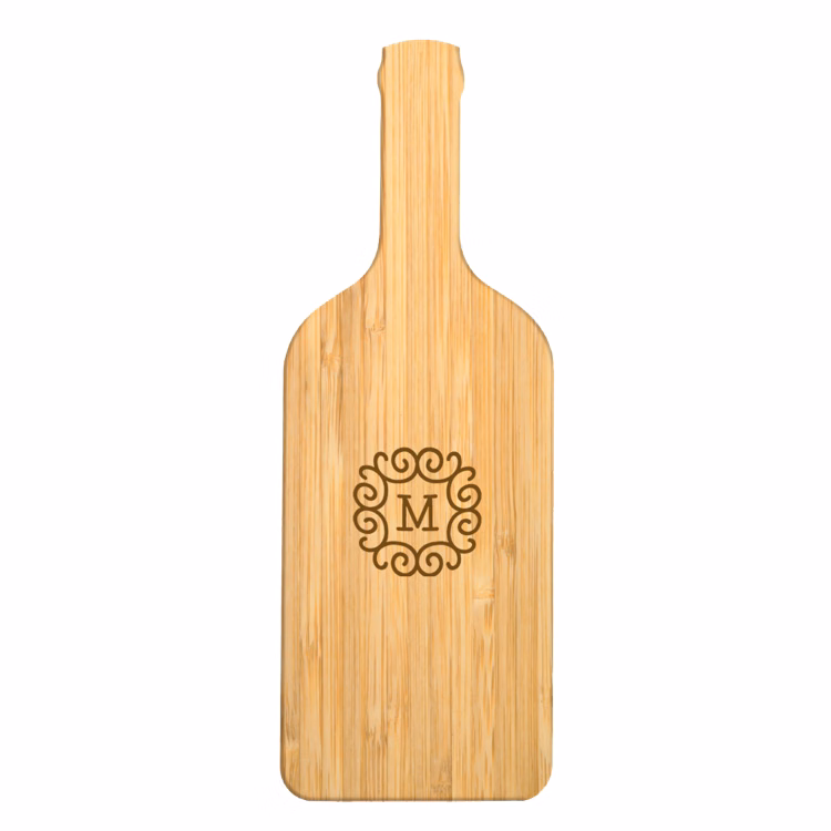 17" Wine Bottle Bamboo Cutting Board