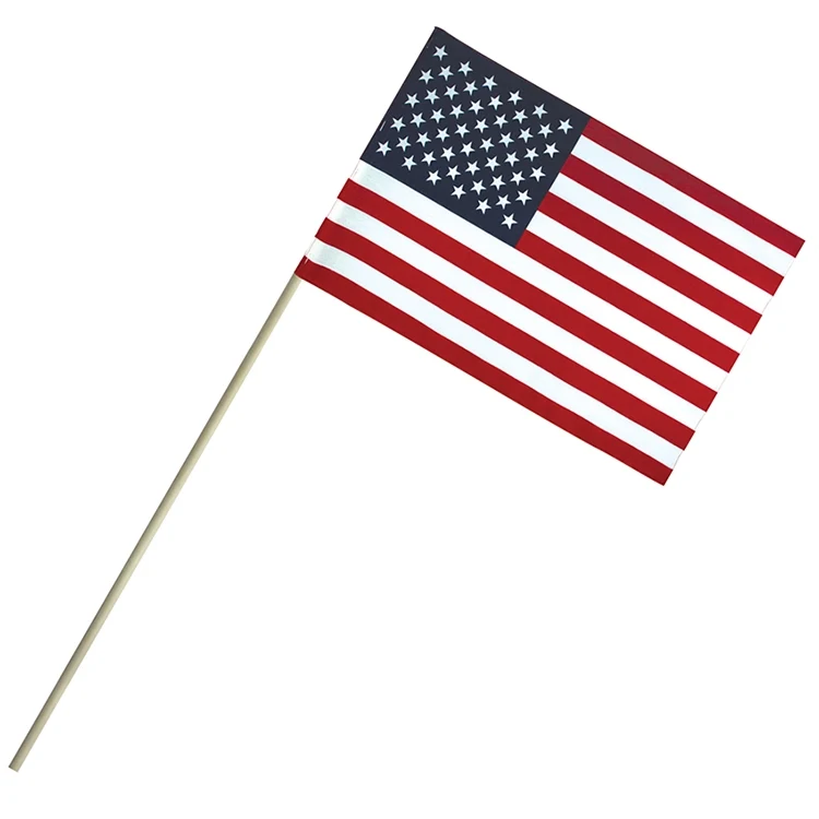 6" x 9" Economy Cotton U.S. Stick Flags on a 18" Dowel 1