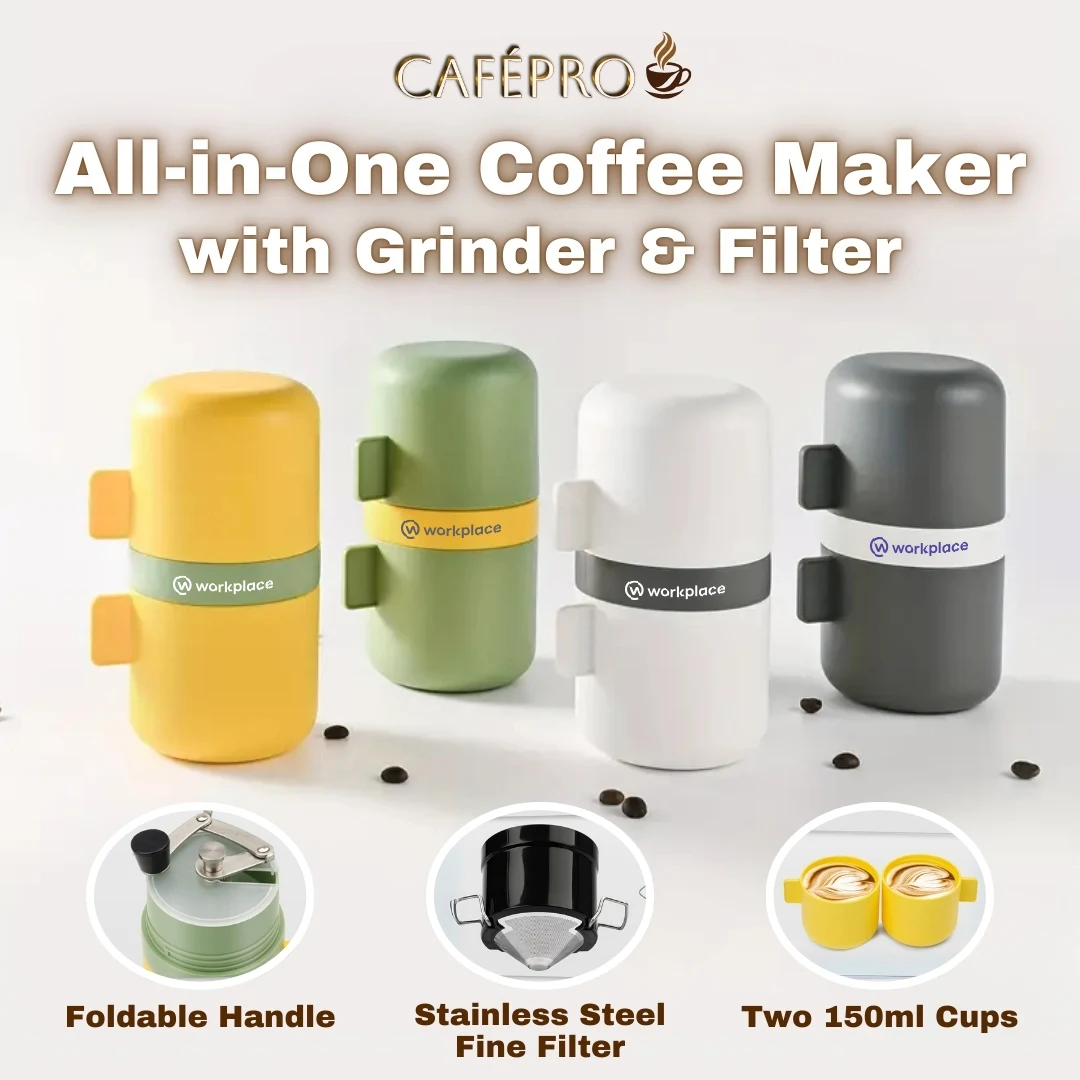 CafePro: Portable All-in-One Coffee Maker with Grinder & Filter 1