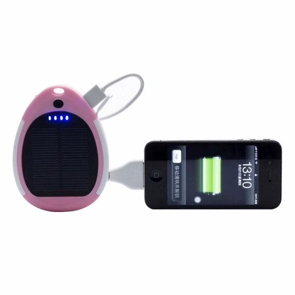 Solar Power Bank With Keychain And LED Torch