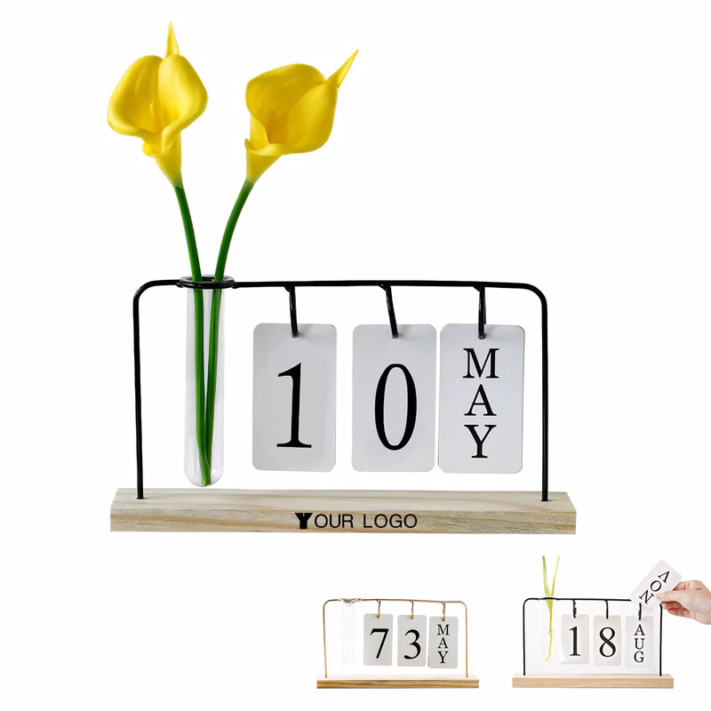 Flip Calendar Wooden Stand With Flip Cardboard