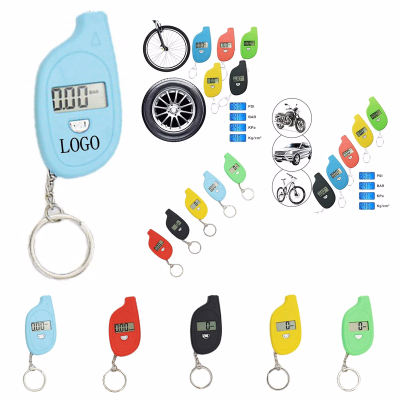 Mini Tire Pressure Gauge Keychain with Printed Logo