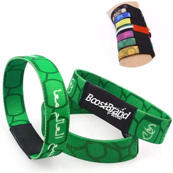 Custom Elastic Fabric Wristbands with Full-Color Imprint — Corporate & Event Branding
