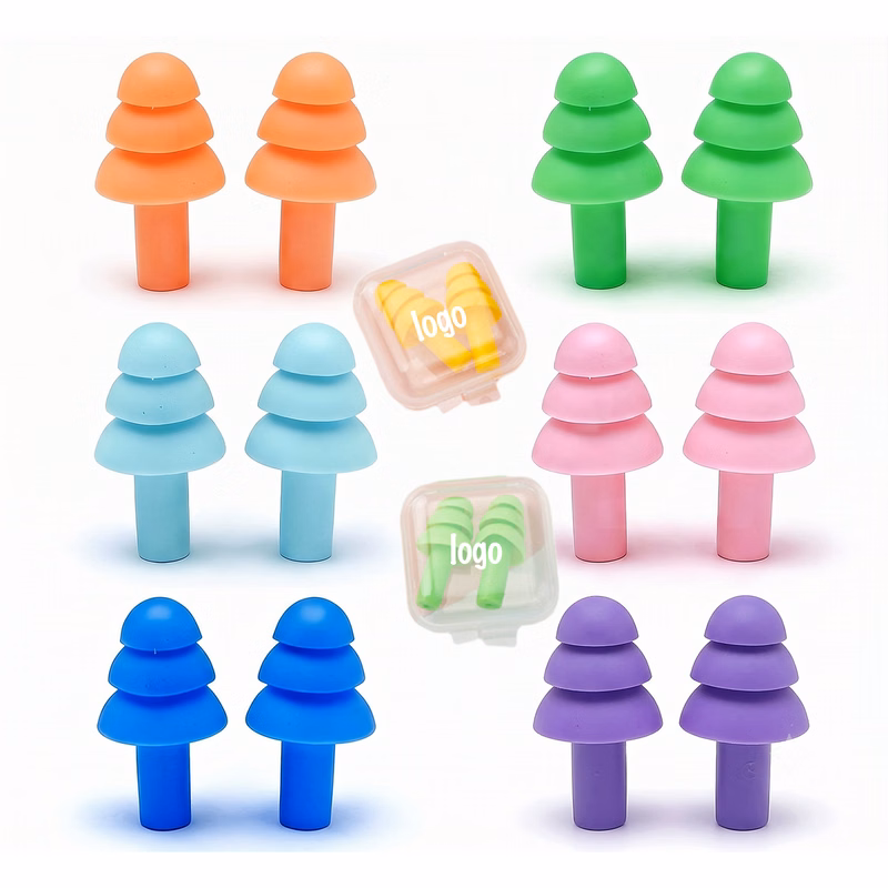Silicone Christmas Tree Waterproof Soundproof Earplugs