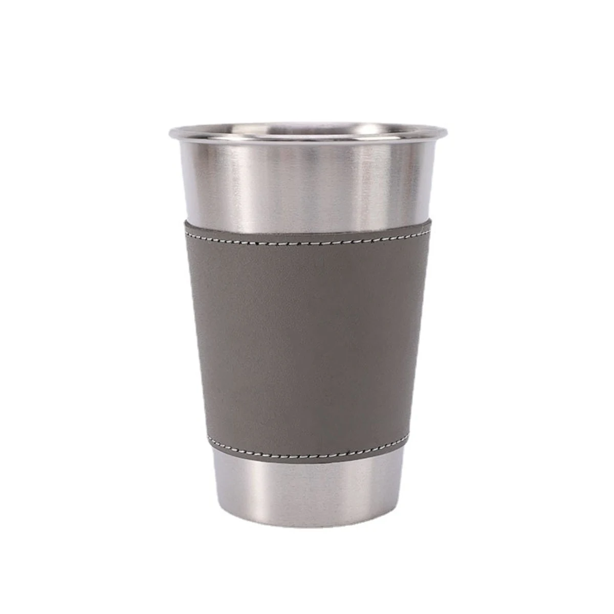 Stainless Steel Cup With Pu Leather Cover 1