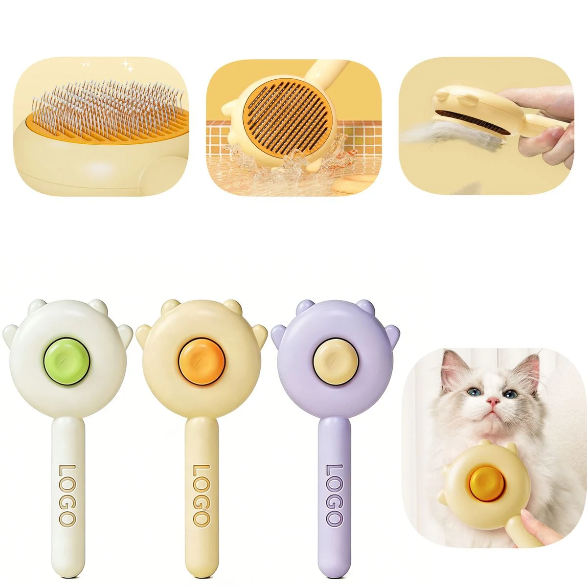 Cat Dog Deshedding Needle Comb Grooming Tool 1