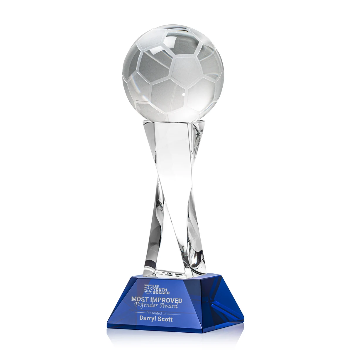 Soccer Ball Award on Langport Base - Blue 1