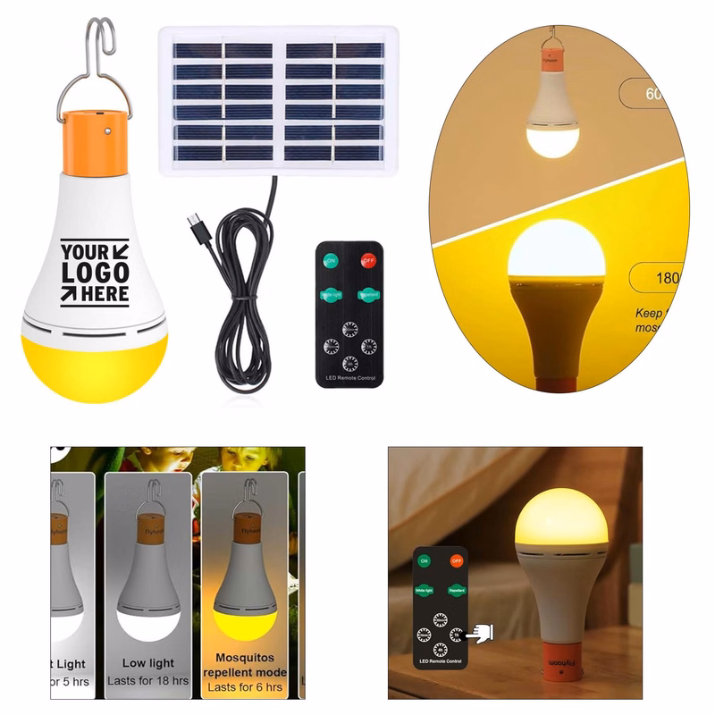 2 Pack Portable LED Camping USB Rechargeable Daylight Amber Light Bulbs With Remote Timer