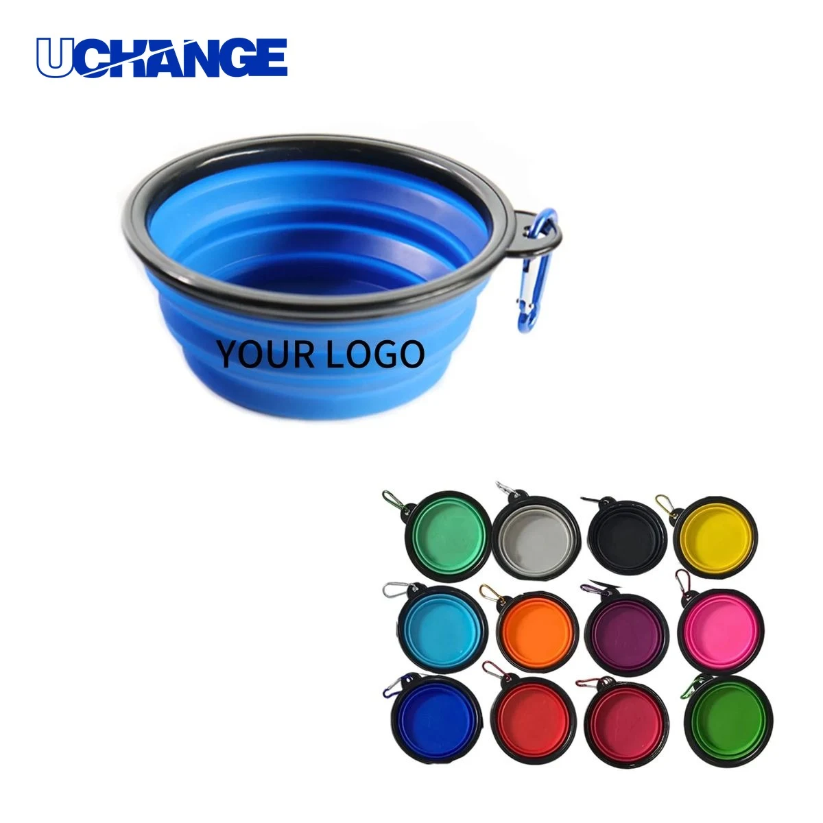 Collapsible Pet Dog Bowl with Carabiner 1