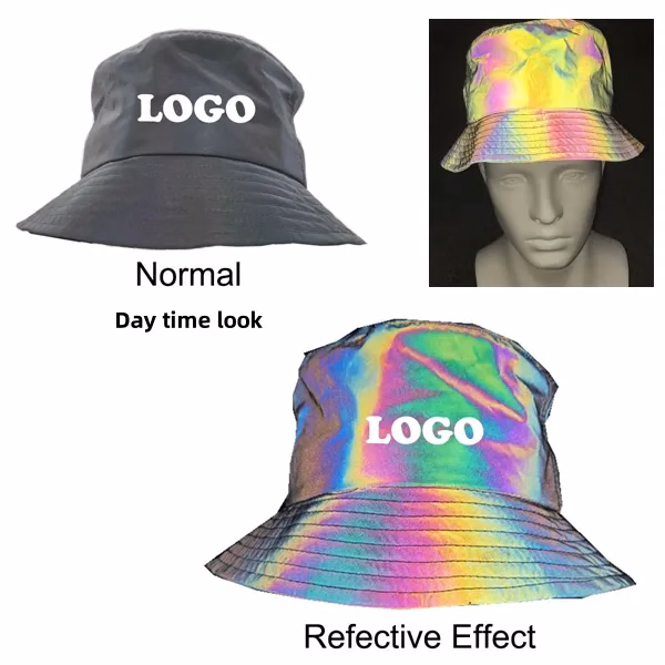 Rainbow Reflective Bucket Hat Headwear