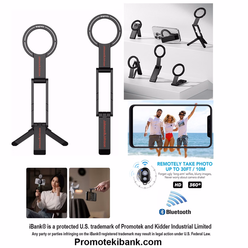 iBank ® Magnetic Aluminum Tripod compatible with iPhone 17/16/15/14 + Bluetooth Remote. Free Shippin