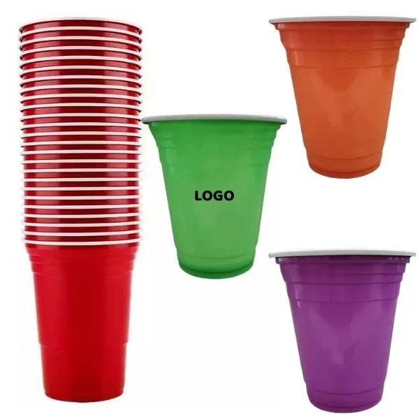 12 oz Party with 50 Colorful Plastic Cups 1