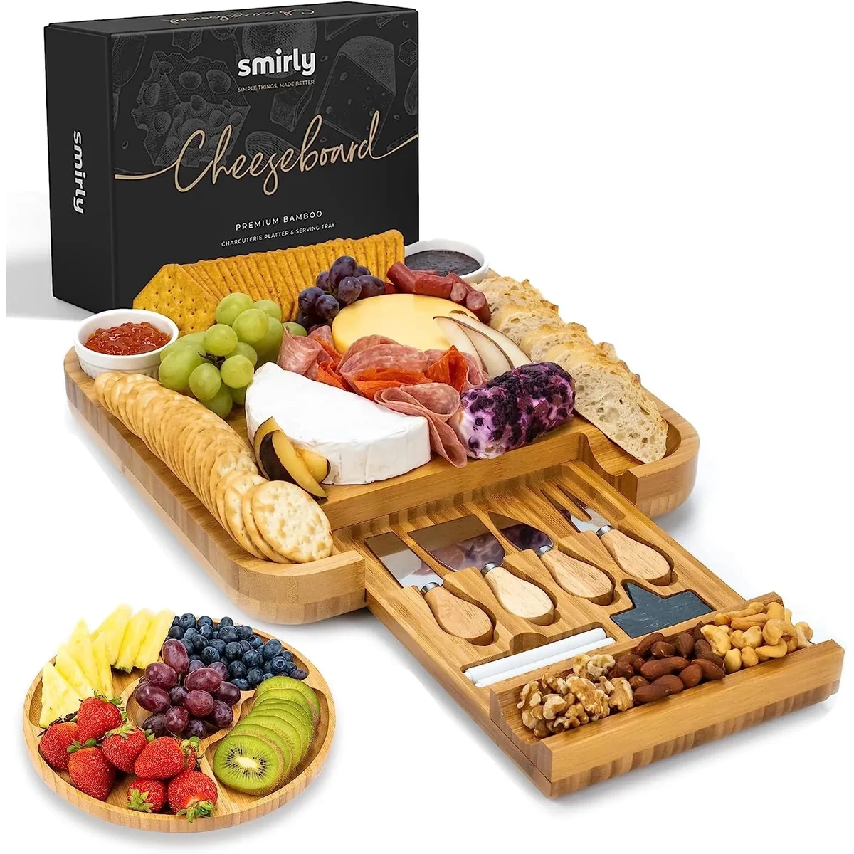 Large Bamboo Charcuterie Board Set 1