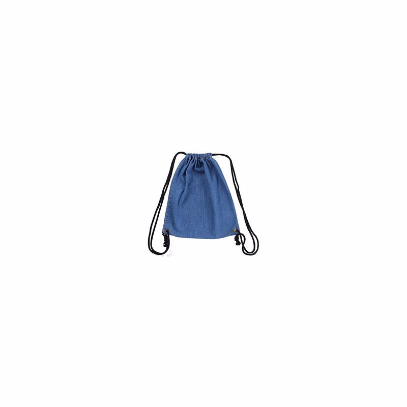 Denim Drawstring Backpacks Gym Beach Camping Trekking