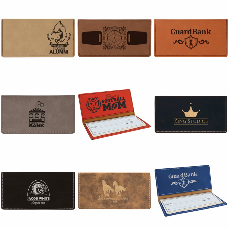 6 3/4" x 3 1/2" Leatherette Checkbook Cover