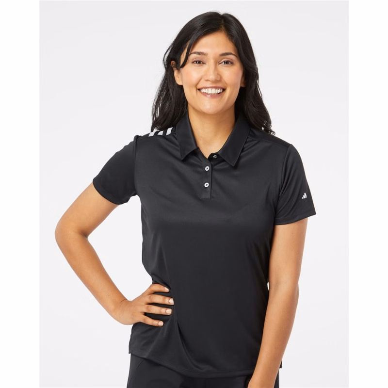Adidas Women's 3-Stripes Shoulder Polo - A325