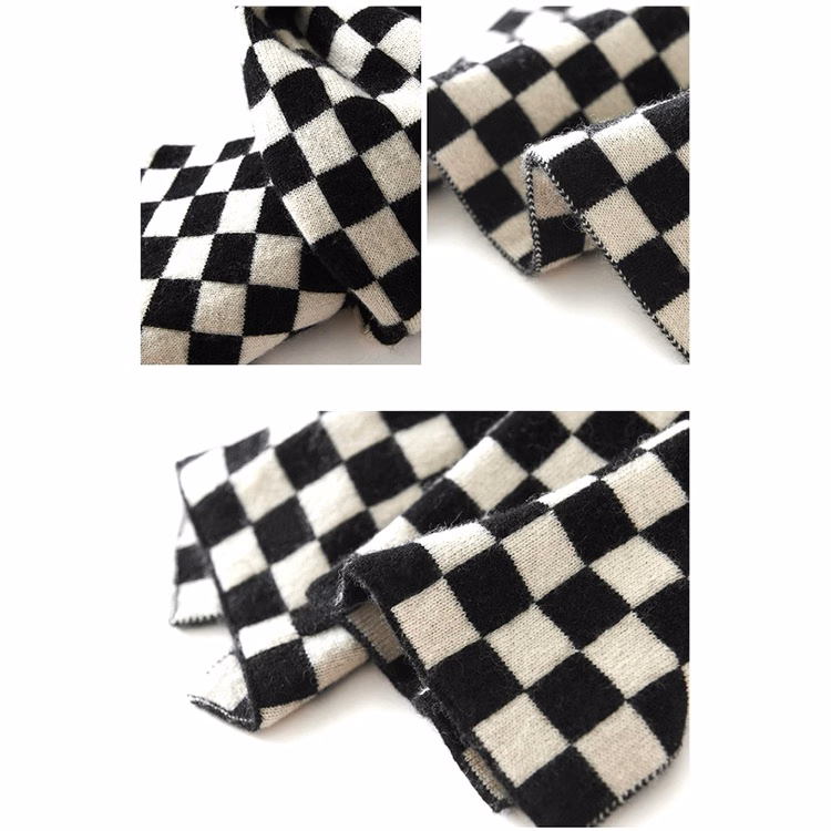 Checkerboard Knitted Scarf