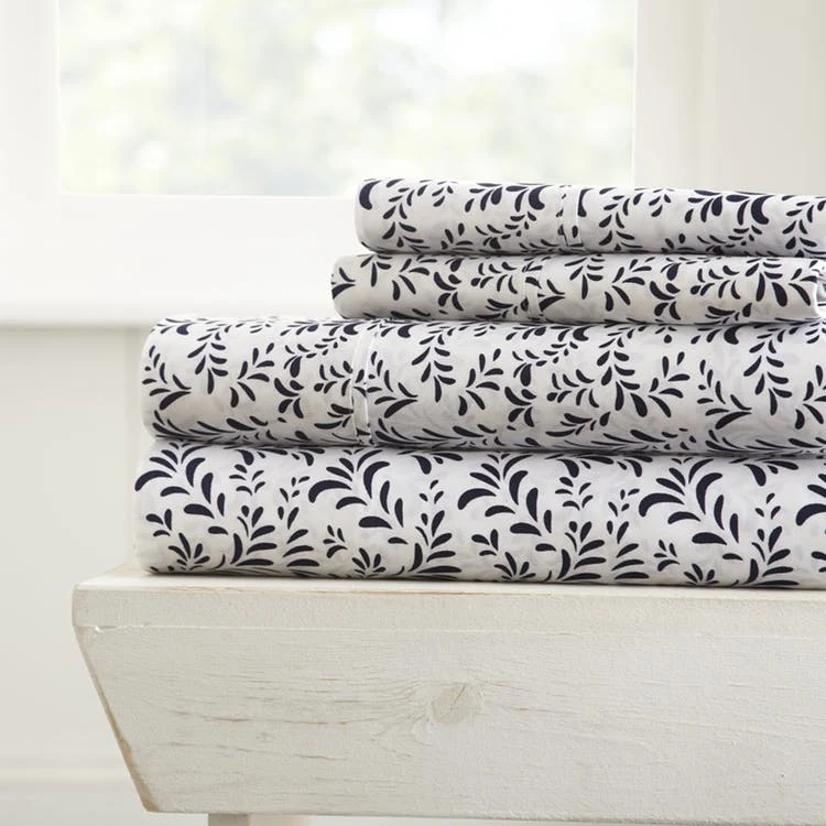Premium Sheet Sets - Navy Vine King 4 Piece 1
