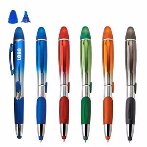 Gradual Color Barrel Pen With Highlighter And Stylus