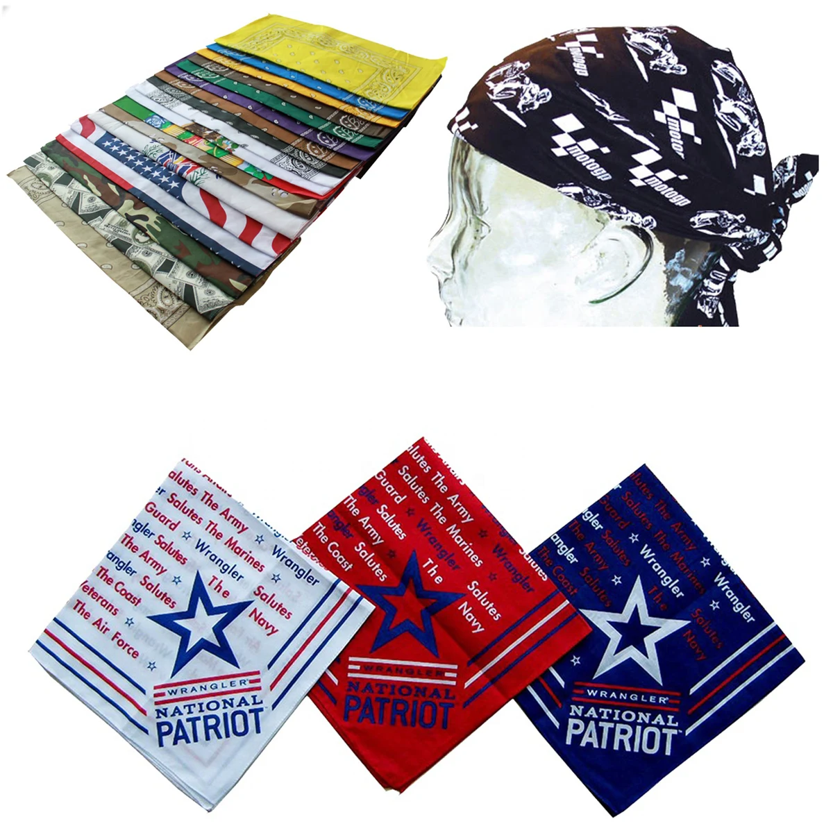Custom Cotton Bandanna 22" x 22" - Full Color Printing 1