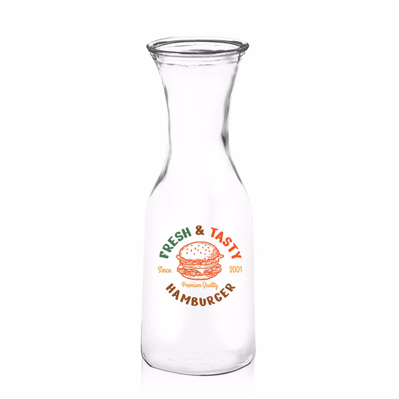 34 oz. Clear Glass Carafe (Full Color Imprint)
