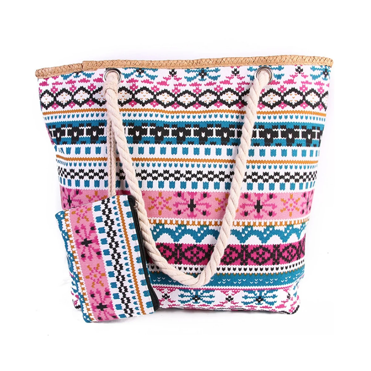 Summer Beach Handbag With Wallet 1