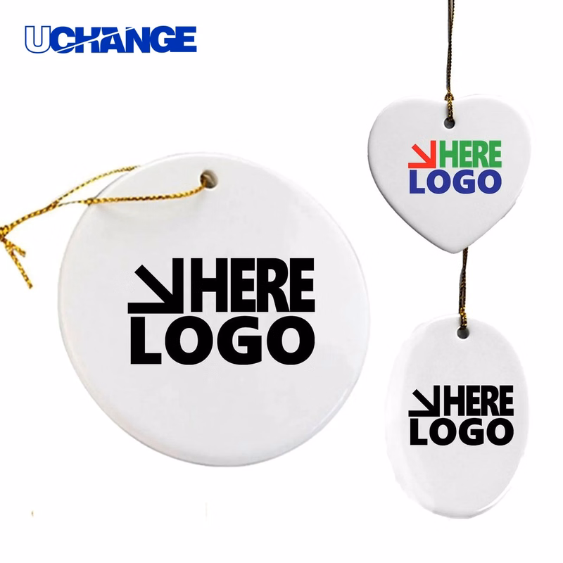 Round Ceramic Ornament Holiday Decoration