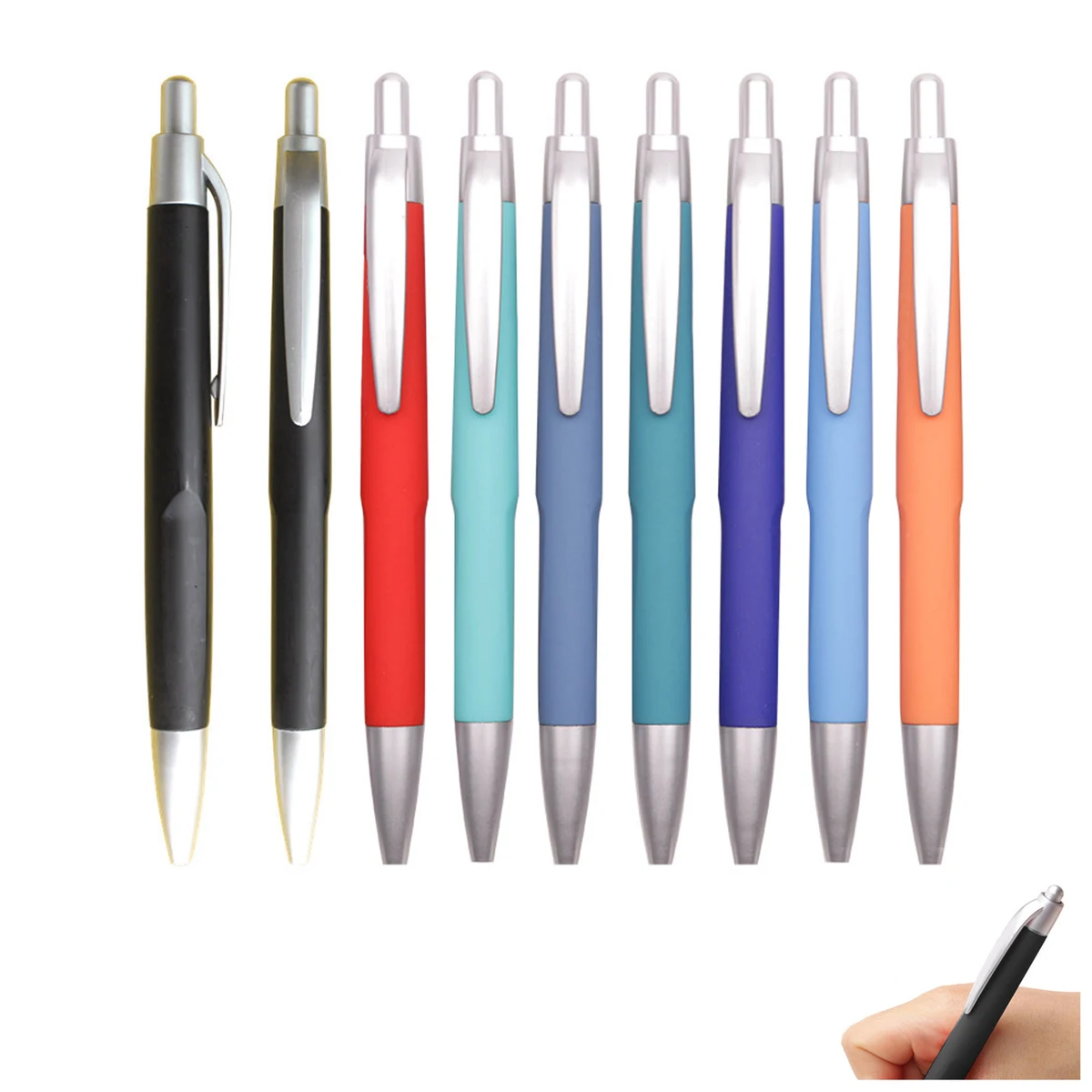 Soft Touch Matte Plastic Click Ballpoint Pens 1