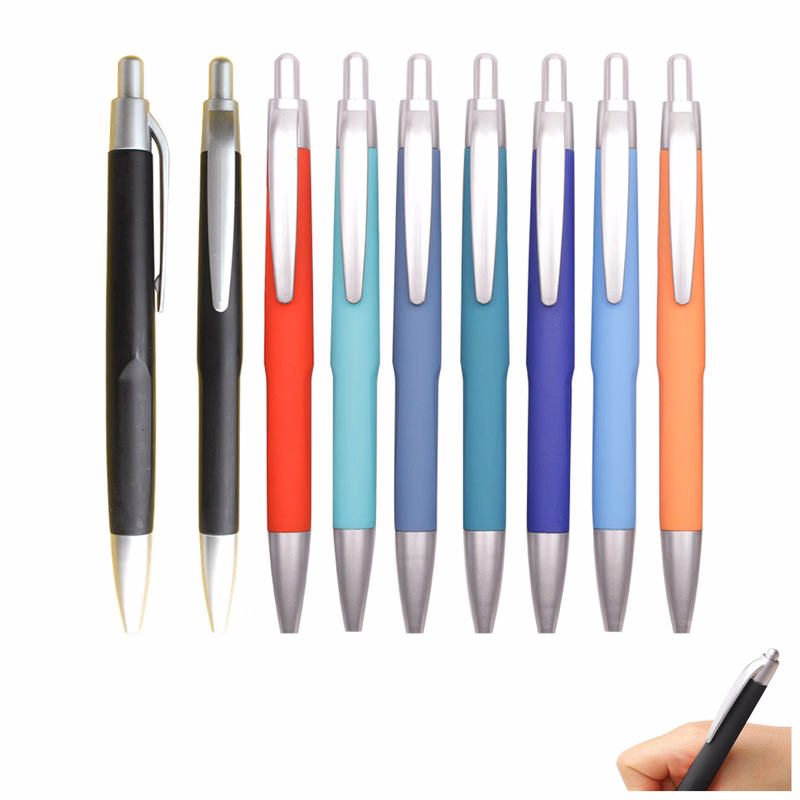 Soft Touch Matte Plastic Click Ballpoint Pens