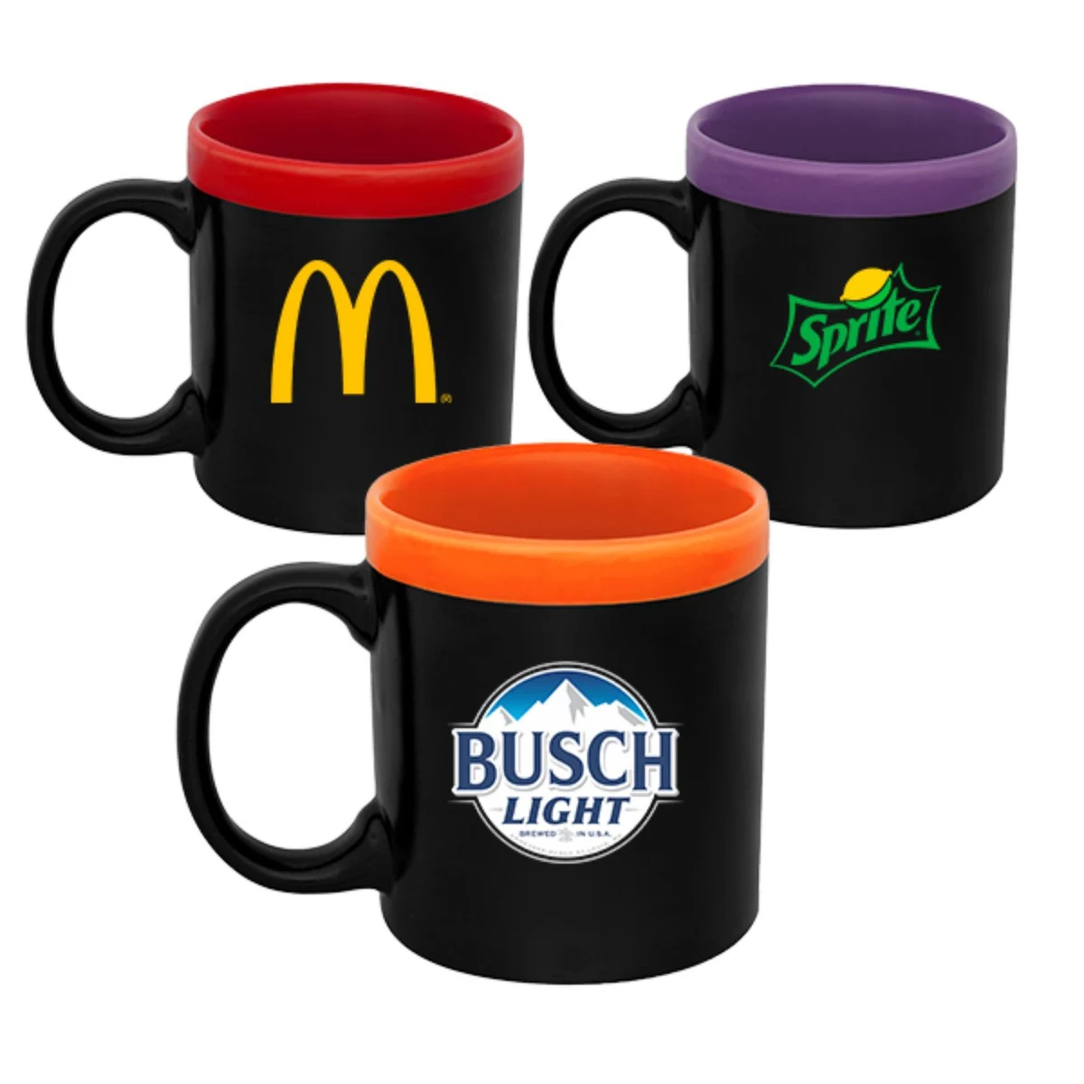 11 oz. Glam Two Tone Matte Cearamic Coffee Mugs 1