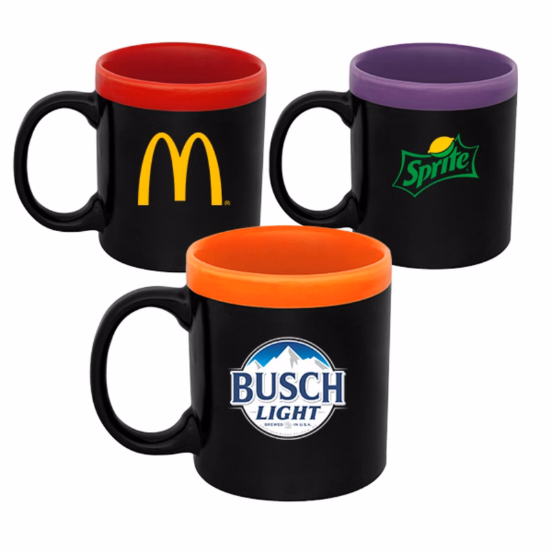 11 oz. Glam Two Tone Matte Cearamic Coffee Mugs