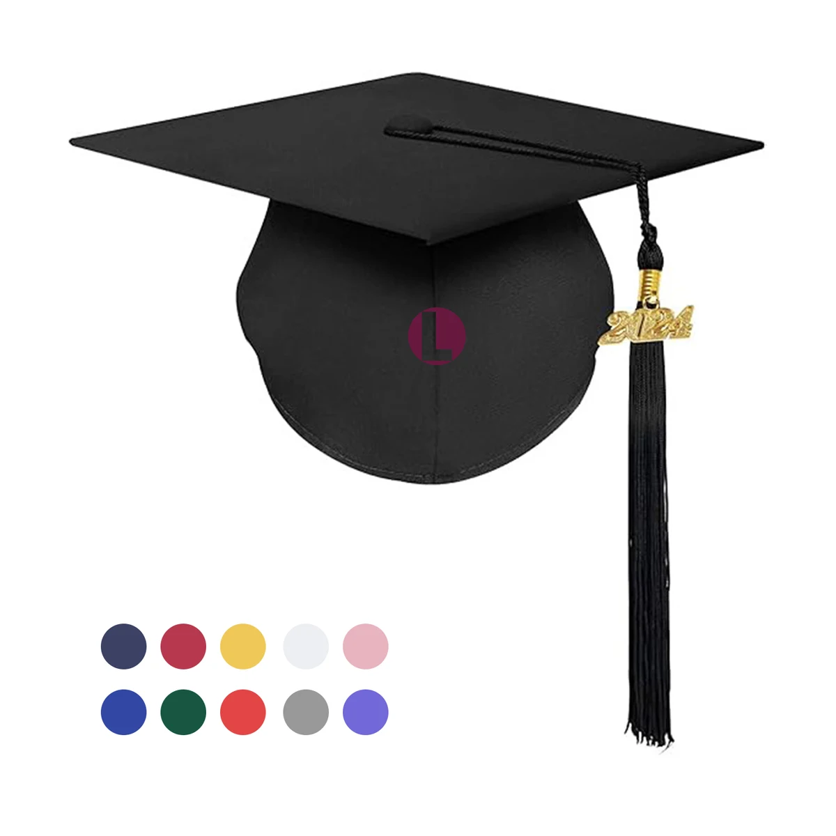 Polyester Graduation Cap with 2024 Tassel Charm 1