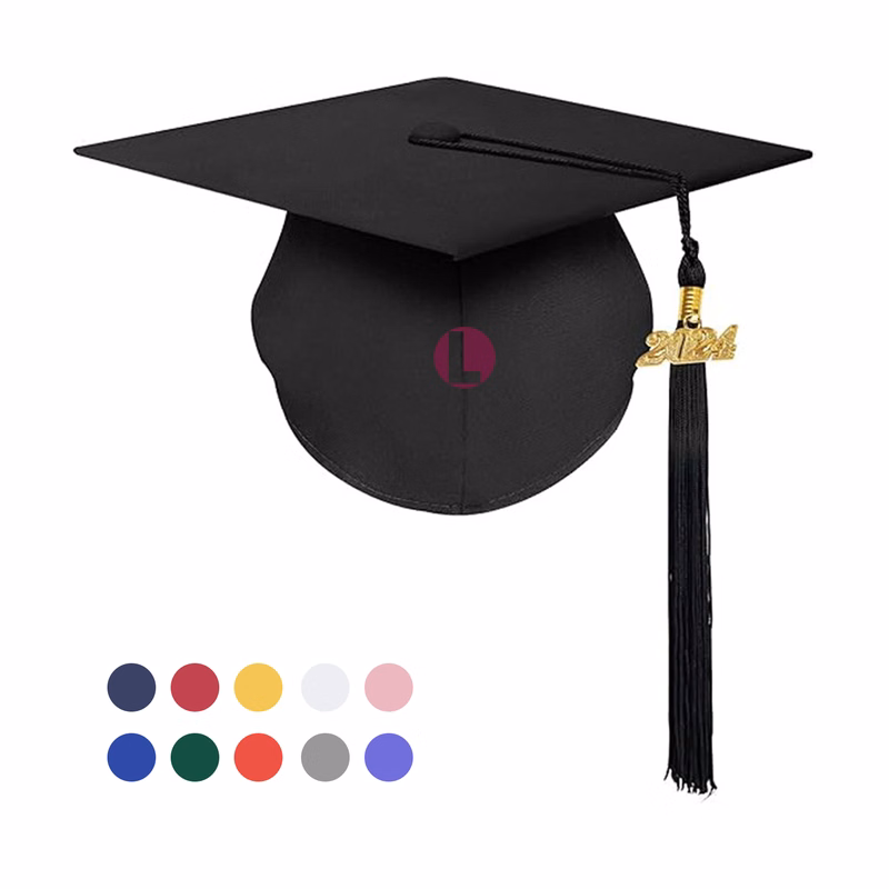 Polyester Graduation Cap with 2024 Tassel Charm