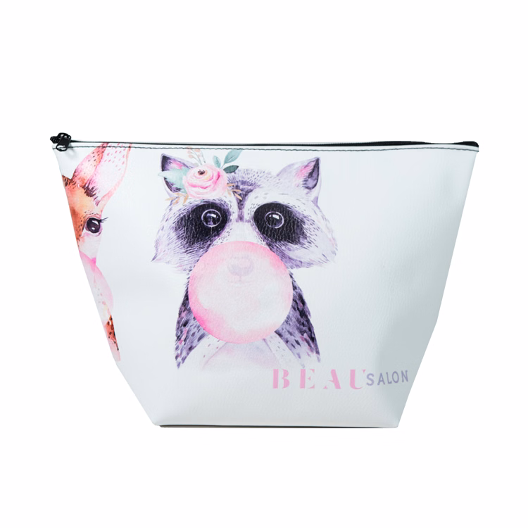 Wide Vegan Leather Bottom Gusset Full Color Amenity Pouch