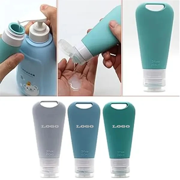 Small Mini Travel Empty Silicone Squeeze Bottles Set for Commutes, Fitness and Travel 1