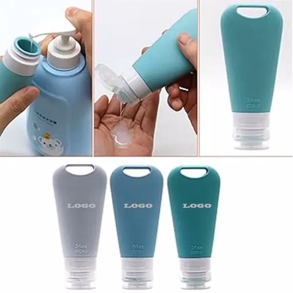 Small Mini Travel Empty Silicone Squeeze Bottles Set for Commutes, Fitness and Travel
